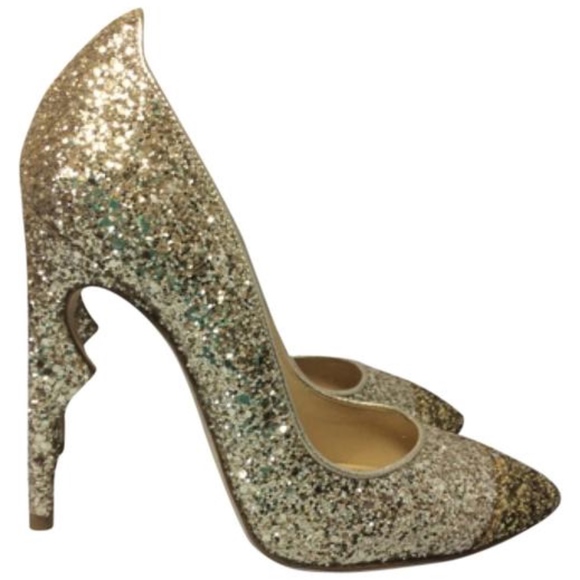 Jerome C. Rousseau Flicket Platinum Glitter Pumps